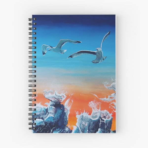 Item preview, Sunset seagulls over ocean waves designed and sold by SdrennanArt.