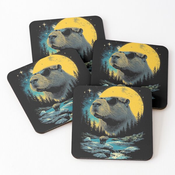 Item preview, Capybara with sunglasses 90s wildlife designed and sold by aponwao.