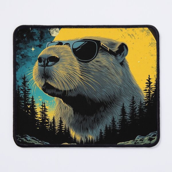 Item preview, Capybara with sunglasses 90s wildlife designed and sold by aponwao.