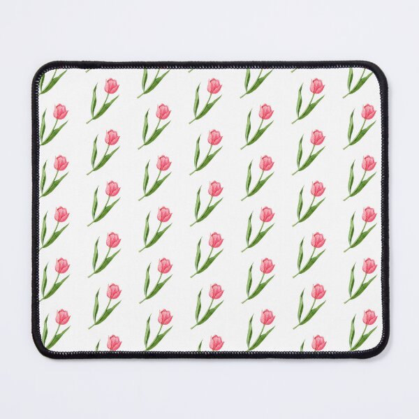 Item preview, Watercolor Pink Tulip Flower with Green Leaves designed and sold by White Rabbit Design .