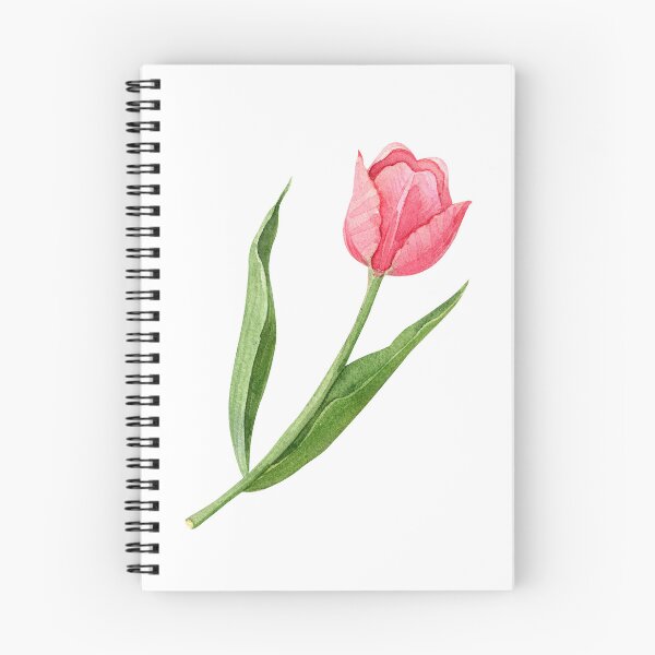 Item preview, Watercolor Pink Tulip Flower with Green Leaves designed and sold by White Rabbit Design .