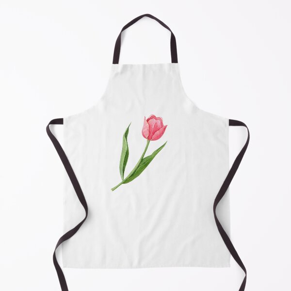 Item preview, Watercolor Pink Tulip Flower with Green Leaves designed and sold by White Rabbit Design .