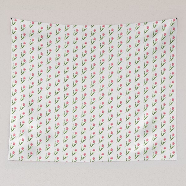 Item preview, Watercolor Pink Tulip Flower with Green Leaves designed and sold by White Rabbit Design .