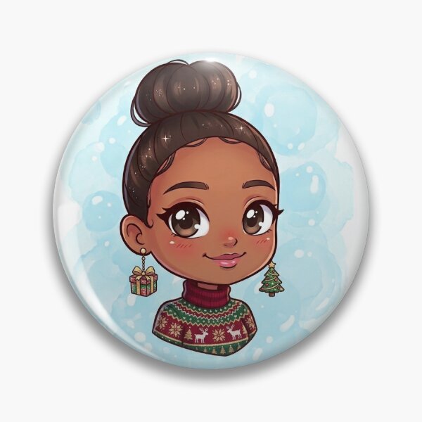 Item preview, Festive Holiday Vibes Chibi Girl ArtCozy Winter Sweater Cute Chibi Character designed and sold by TheModernMuslimchibi&more .