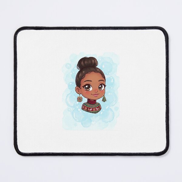 Item preview, Festive Holiday Vibes Chibi Girl ArtCozy Winter Sweater Cute Chibi Character designed and sold by TheModernMuslimchibi&more .