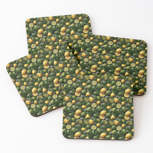 Item preview, Green Lime and Yellow Lemon Fruit Pattern designed and sold by KsaveraArt.