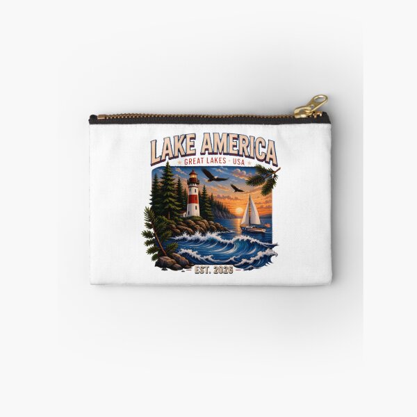 Item preview, Lake America Great Lakes Lighthouse with Sailing Boat Scenic Design designed and sold by HMshopful.