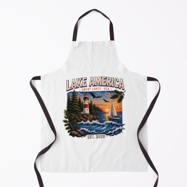 Item preview, Lake America Great Lakes Lighthouse with Sailing Boat Scenic Design designed and sold by HMshopful.