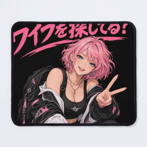 Item preview, Pink Hair Anime Waifu - Japanese Techwear Streetwear Aesthetic designed and sold by wilnickvisuals.