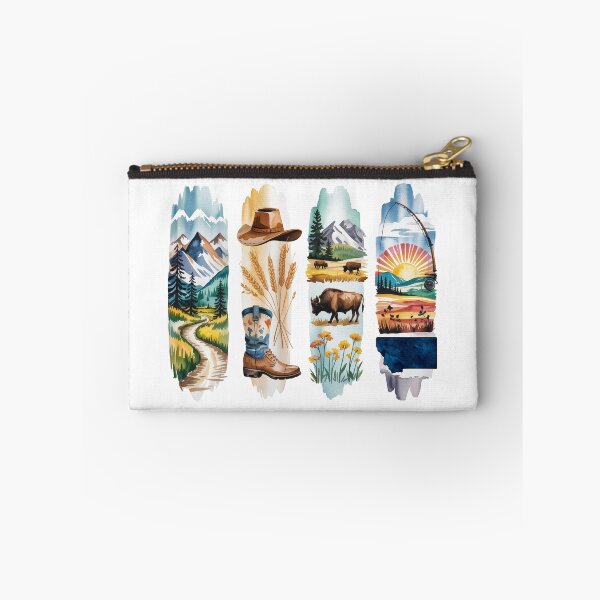 Item preview, Montana Big Sky Watercolor – Bison, Boots & Peaks designed and sold by Marie Gems.
