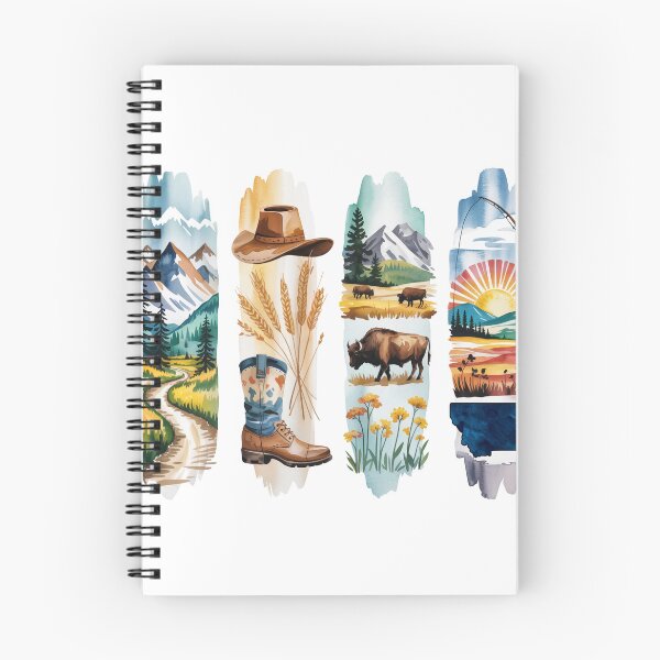 Item preview, Montana Big Sky Watercolor – Bison, Boots & Peaks designed and sold by Marie Gems.