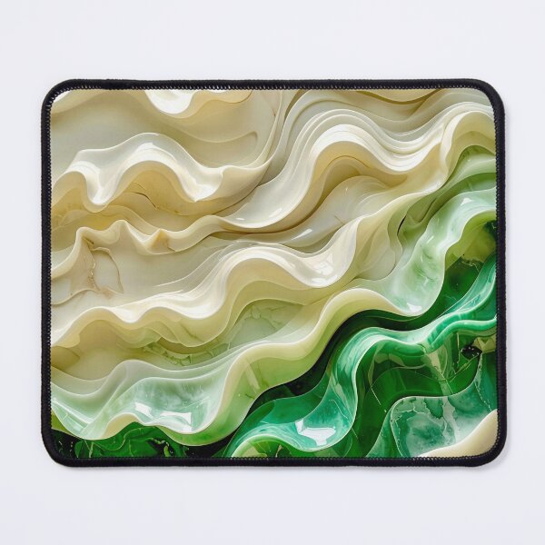 Item preview, Duality of Ivory Marble and Jade Waves designed and sold by Vicky Brago-Mitchell®.
