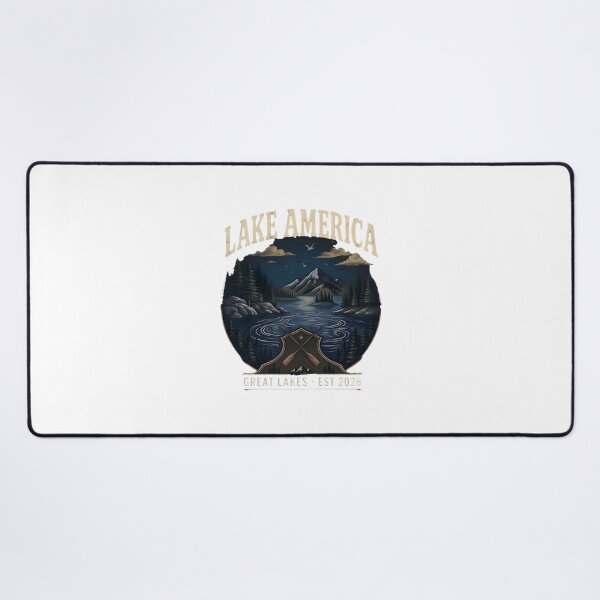 Item preview, Serene Lake America Landscape Design with Calm Waters and Scenic Views designed and sold by HMshopful.