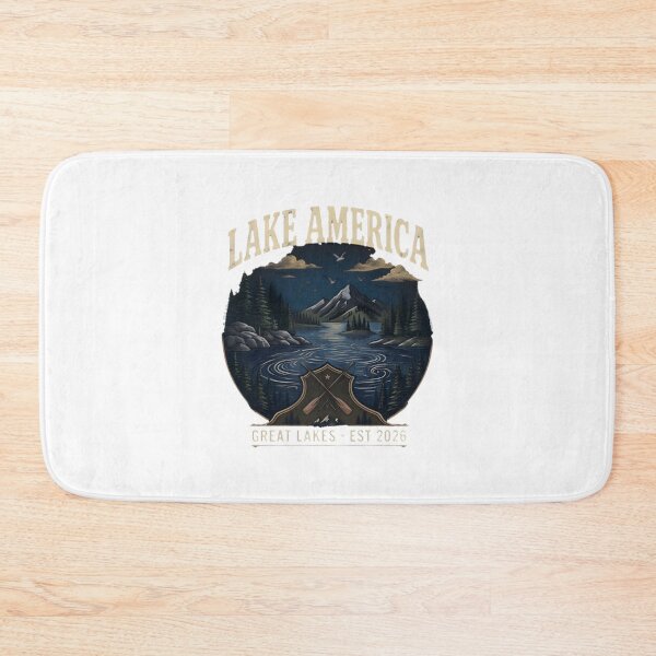 Item preview, Serene Lake America Landscape Design with Calm Waters and Scenic Views designed and sold by HMshopful.