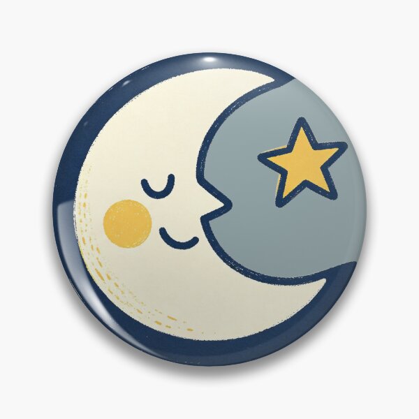 Item preview, Smiling moon and star in a childlike style designed and sold by mixoubraw.
