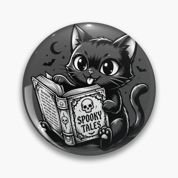 Item preview, Cute Black Cat Reading Spooky Tales Book designed and sold by segathi.