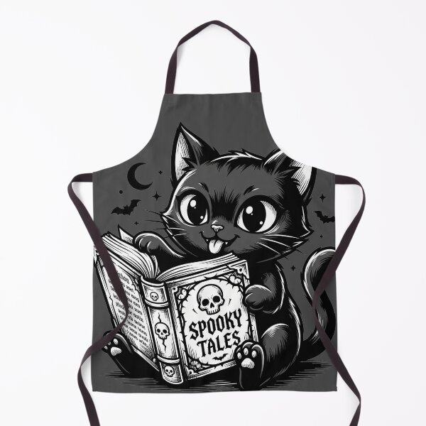 Item preview, Cute Black Cat Reading Spooky Tales Book designed and sold by segathi.