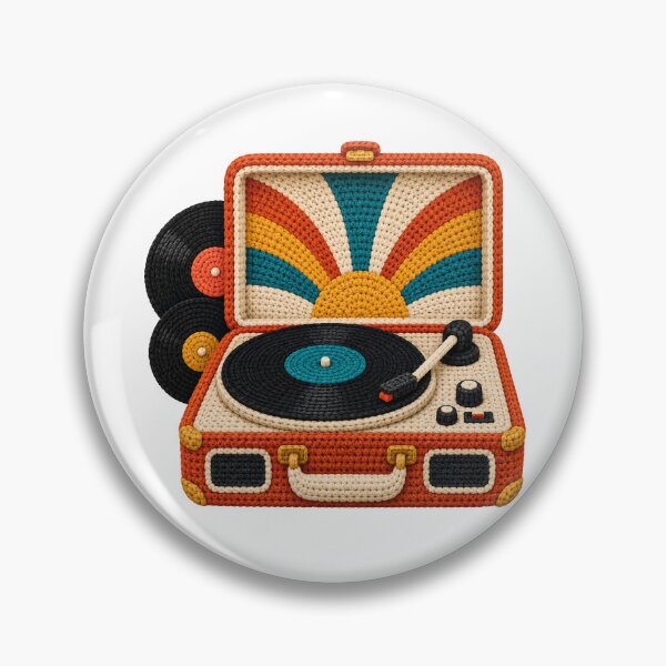 Item preview, Crochet Record Player – Retro Vinyl Music & 70s Yarn Art designed and sold by Digital Culture Studio.