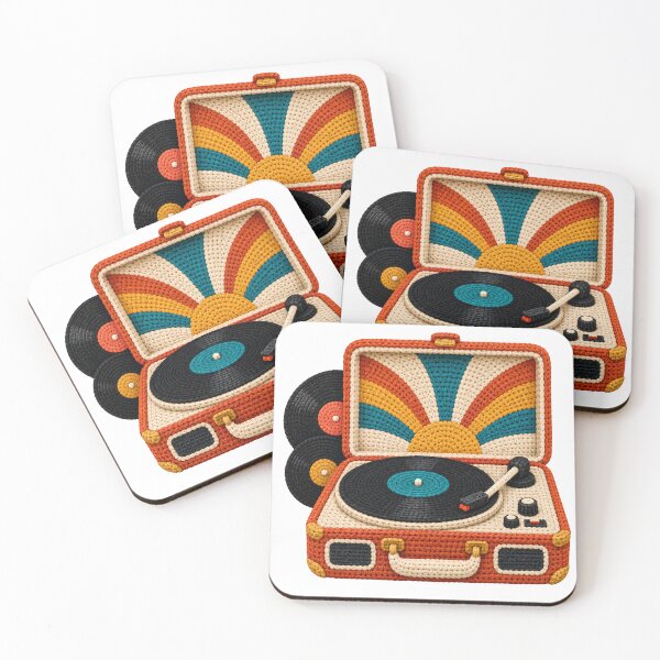 Item preview, Crochet Record Player – Retro Vinyl Music & 70s Yarn Art designed and sold by Digital Culture Studio.