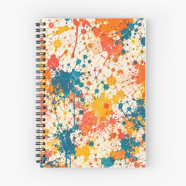 Item preview, Mid Century Modern Teal and Tangerine Splatter Action Abstract Art designed and sold by THE SPLATTERED HAUS BY SAGE BANKS.