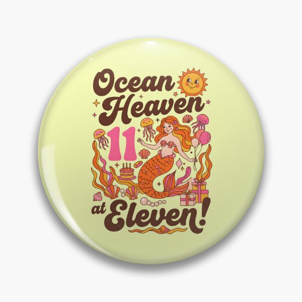 Item preview, Ocean Heaven at Eleven! 11th Birthday – Cute Mermaid Ocean Birthday Design designed and sold by Sea Gem.