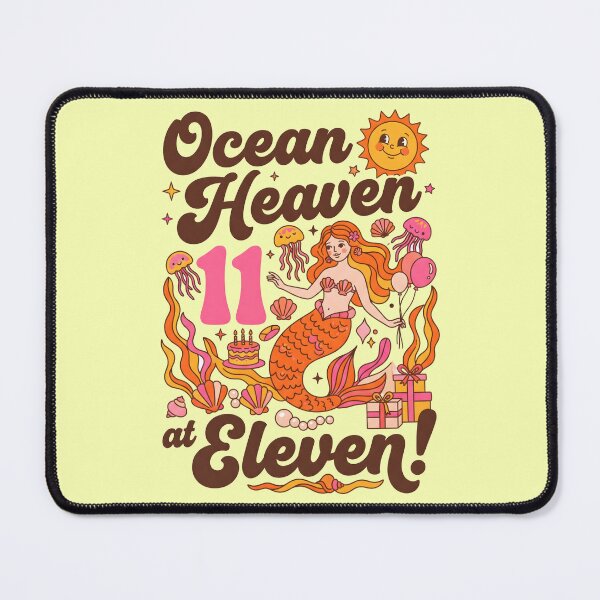Item preview, Ocean Heaven at Eleven! 11th Birthday – Cute Mermaid Ocean Birthday Design designed and sold by Sea Gem.