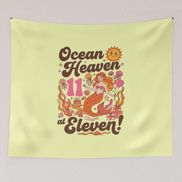 Item preview, Ocean Heaven at Eleven! 11th Birthday – Cute Mermaid Ocean Birthday Design designed and sold by Sea Gem.