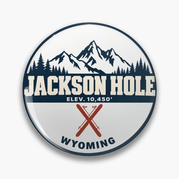 Item preview, Jackson Hole Wyoming Ski Resort Vintage Mountain Badge | Retro Skiing Design designed and sold by julietteholm.