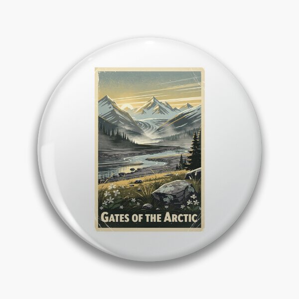 Item preview, Gates of the Arctic National Park Vintage Travel Art designed and sold by Teelogic.