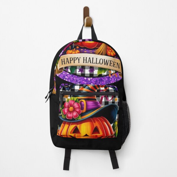 Item preview, Happy Halloween Pumpkin Witch Hat Bats Fall Harvest Spooky Season Design designed and sold by Kruti Collection.