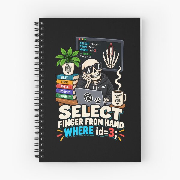 Item preview, SQL Select Finger From Hand Funny Coder Skeleton designed and sold by Ridaelb.