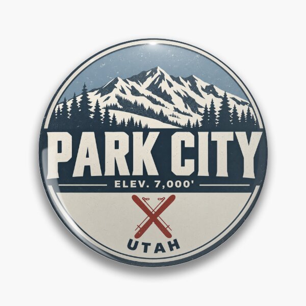 Item preview, Park City Utah Ski Resort Vintage Mountain Badge | Retro Skiing Design designed and sold by julietteholm.
