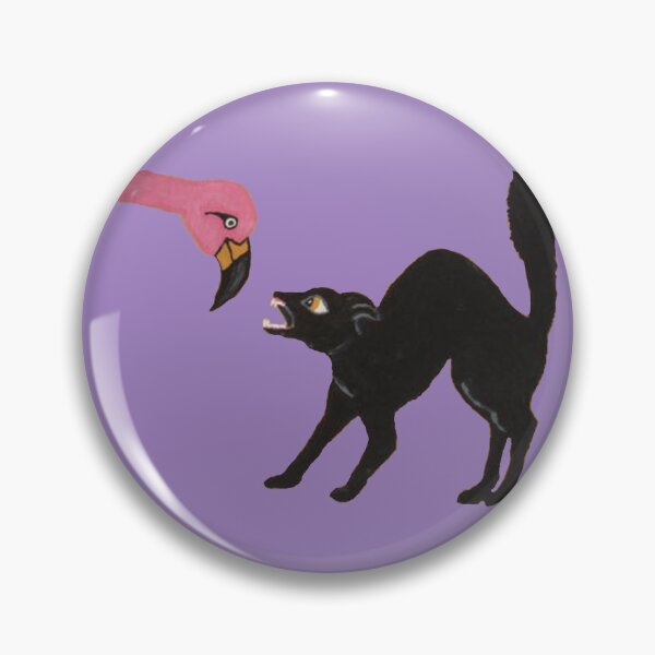 Item preview, Pink Flamingo and Angry Black Cat designed and sold by Squirreldumplings.