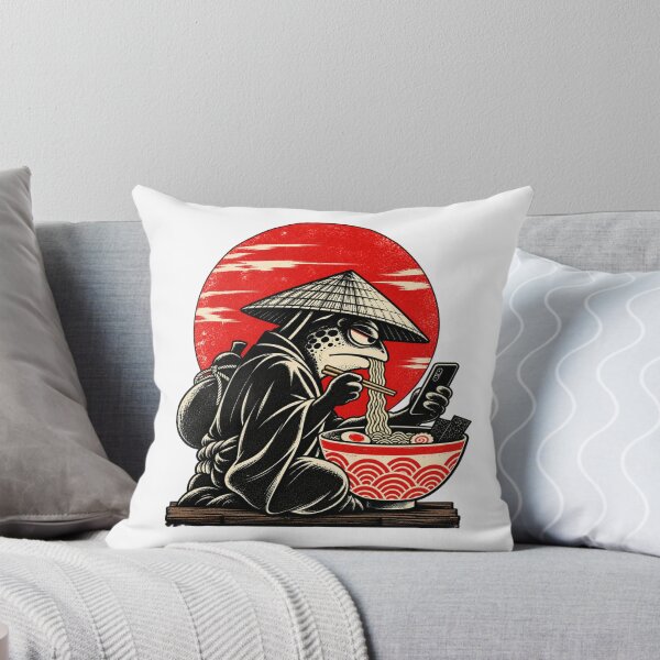 Item preview, Grumpy Frog Eating Ramen Japanese Ronin designed and sold by GibasVisuals.
