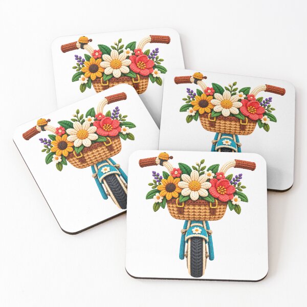 Item preview, Crochet Bicycle with Flowers – Floral Bike & Cottagecore Yarn Art designed and sold by Digital Culture Studio.