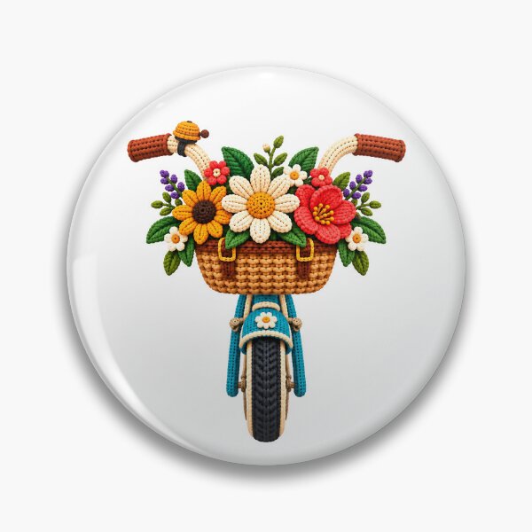 Item preview, Crochet Bicycle with Flowers – Floral Bike & Cottagecore Yarn Art designed and sold by Digital Culture Studio.