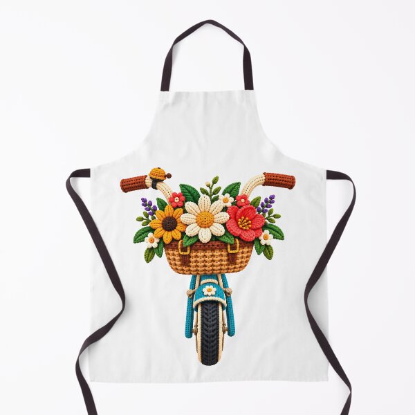 Item preview, Crochet Bicycle with Flowers – Floral Bike & Cottagecore Yarn Art designed and sold by Digital Culture Studio.