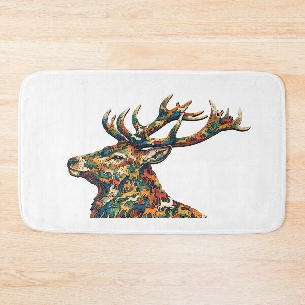 Item preview, Interlocking Wooden Stag Deer Jigsaw Puzzle Antler Art Silhouette designed and sold by VisualVerseLab.