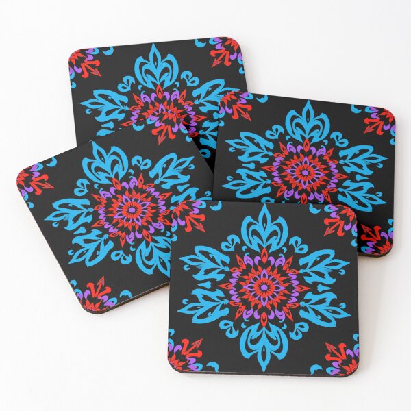 Artikelvorschau, blaues, violettes und rotes Blumenmuster entworfen und verkauft von sweetytops.