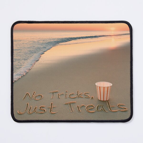 Item preview, No Tricks Just Treats Sand Inscription With Candy Bucket At Sunset Shoreline designed and sold by chase-thewave.