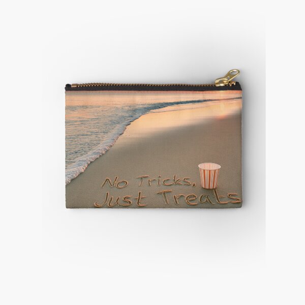 Item preview, No Tricks Just Treats Sand Inscription With Candy Bucket At Sunset Shoreline designed and sold by chase-thewave.
