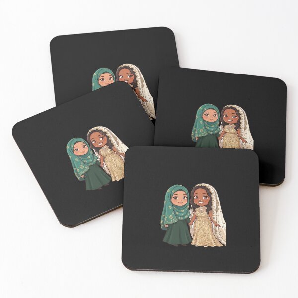 Item preview, Mother and Bride Chibi IllustrationHijabi Mom and Daughter Wedding Art designed and sold by TheModernMuslimchibi&more .