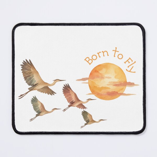 Item preview, Born to Fly Cranes Sunset Watercolor designed and sold by mycute-stickers.