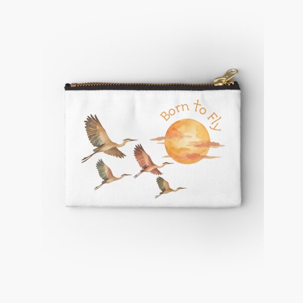 Item preview, Born to Fly Cranes Sunset Watercolor designed and sold by mycute-stickers.