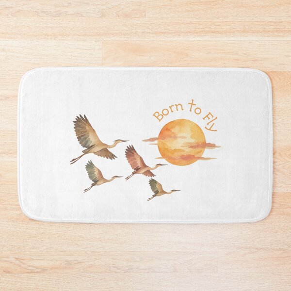 Item preview, Born to Fly Cranes Sunset Watercolor designed and sold by mycute-stickers.