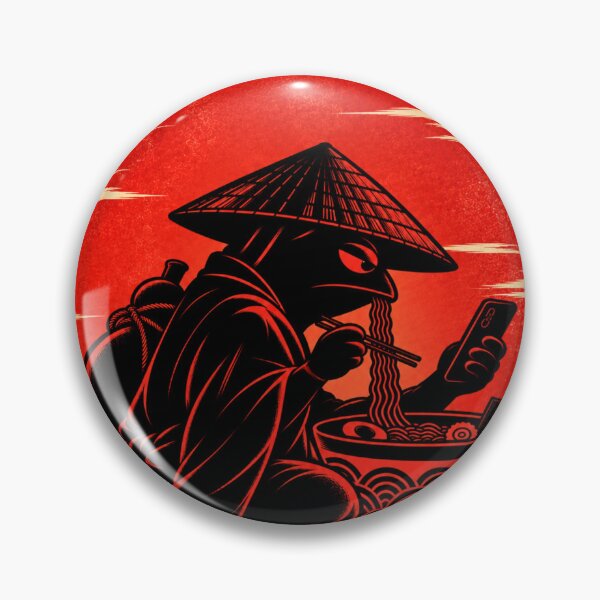 Item preview, Grumpy Frog Eating Ramen Close Up Red Silhouette designed and sold by GibasVisuals.