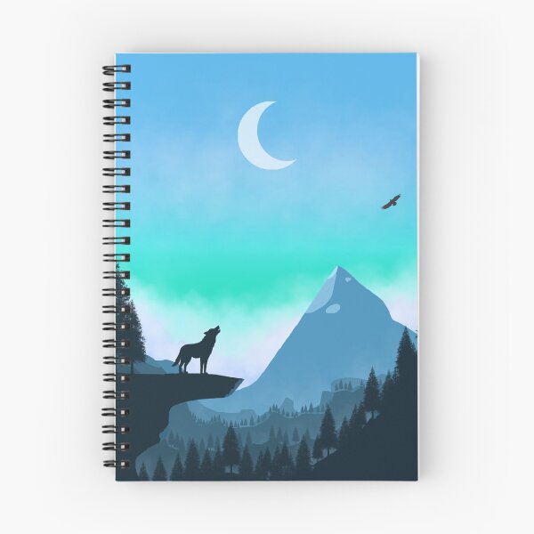Item preview, Wolf in mountains howling at moon with eagle flying over designed and sold by Nickadon.