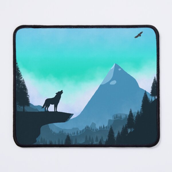 Item preview, Wolf in mountains howling at moon with eagle flying over designed and sold by Nickadon.
