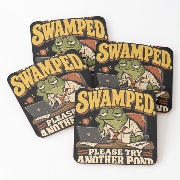 Item preview, Office Frog Shirt – Currently Swamped Please Try Another Pond designed and sold by The Grumpy Pet Club.