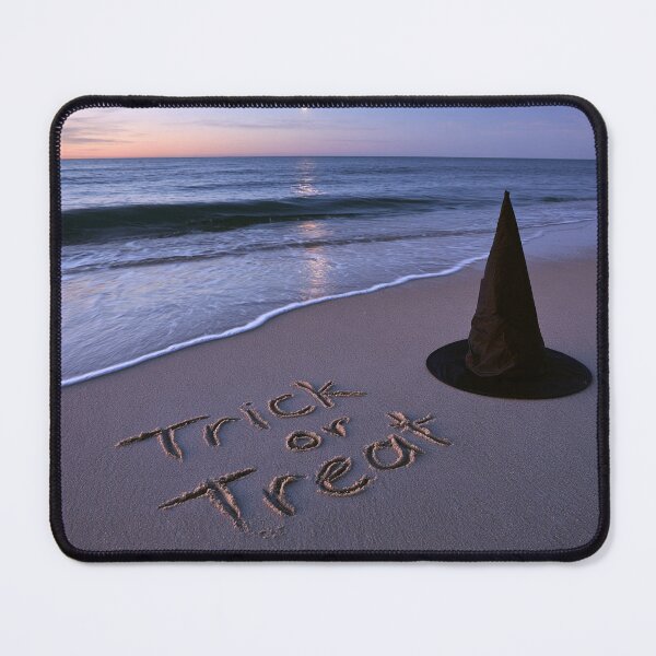 Item preview, Trick Or Treat Sand Inscription With Witch Hat At Twilight Shoreline designed and sold by chase-thewave.